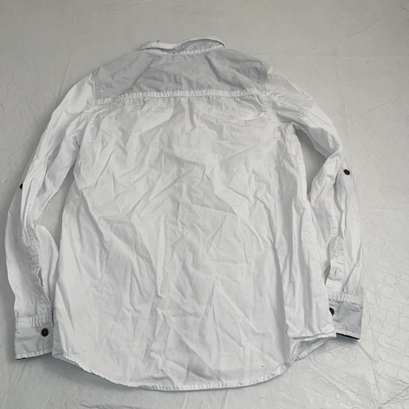 7 for all Mankind white roll sleeve button down shirt - Picture 3 of 9